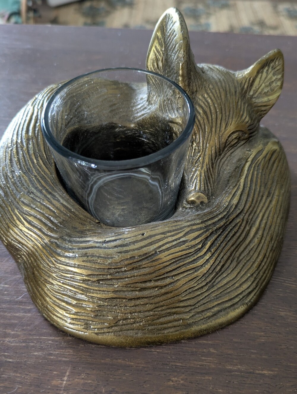 Fox Votive Candle Holder - Metallic Gold